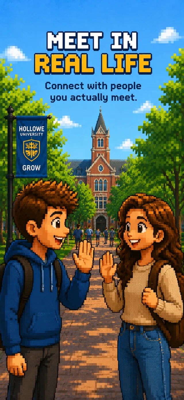 Meet in real life — connect with people you actually meet, face to face.